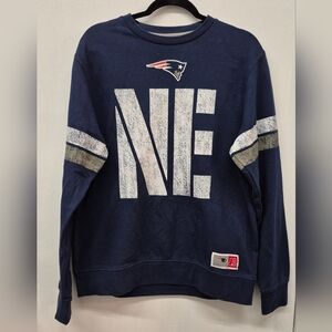 NFL Navy Blue New England Patriots Crewneck Sweater Medium